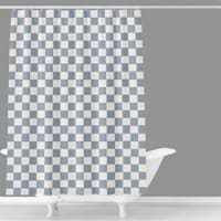 Honeybloom Blue Check Blue Shower Curtain, 72"