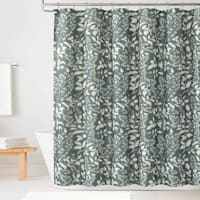 13-Piece Grey Whistling Leaves Shower Curtain Set, 72"