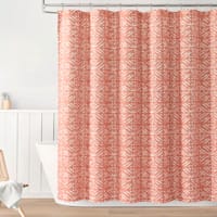 13-Piece Erindale Terracotta Geo Shower Curtain Set, 72"