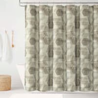 13-Piece Tan Earthy Geo Shower Curtain Set, 72"