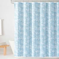 Providence Light Blue Jacobean Songbird Shower Curtain, 72"