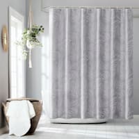 13-Piece Brampton Grey Leaves Shower Curtain Set, 70x72