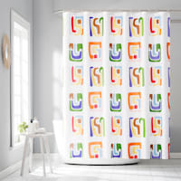 13-Piece Diaz Multicolor Geometric Shower Curtain Set, 70x72