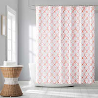 13-Piece Karma Shibori Coral Shower Curtain Set, 70x72