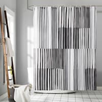 13-Piece Lane Black Multi Stripe Shower Curtain Set, 70x72