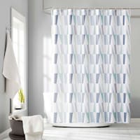13-Piece Libra Chambray Geometric Shower Curtain Set, 70x72