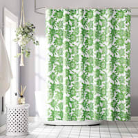 13-Piece Luma Green Floral Shower Curtain Set, 70x72