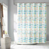 13-Piece Vinton Multicolor Striped Shower Curtain Set, 70x72