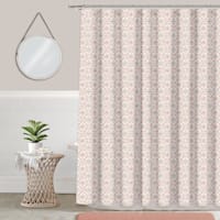 13-Piece Coral Barcelona Tile Shower Curtain Set, 70x72