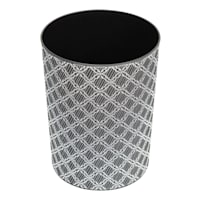 Winslow Black Quatrefoil Round Trash Bin, 10l