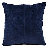 Crosby St. Navy Blue Geo Quilted Velvet Throw Pillow, 18"