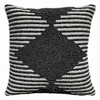 Tracey Boyd Dark Grey Geo Beaded Throw Pillow, 12"