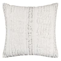 Found & Fable White Tufted Stripe Throw Pillow with Sequins, 24"