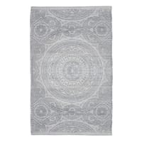 Found & Fable Silver Foil Medallion Printed Accent Rug, 27x45