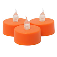 3-Pack Orange LED Tealight Candles