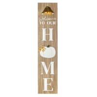 Lighted LED Welcome To Our Home Porch Leaner Sign, 47"
