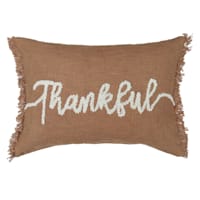 Honeybloom Thankful Throw Pillow with Fringe, 14x20
