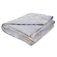 Honeybloom 3-Piece Blue Floral Printed Cotton Quilt Set, King