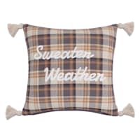 Sweater Weather Throw Pillow with Tassels, 18"