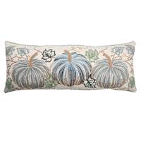 Blue Pumpkins Oblong Throw Pillow, 14x36