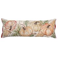 Beaded Pumpkins Extra Long Oblong Throw Pillow, 14x40