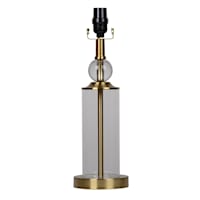 Providence Stacked Glass with Brass Medium Lamp Base, 17"