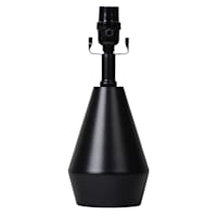 Black Metal Mini Tapered Cone Small Lamp Base, 12.5"