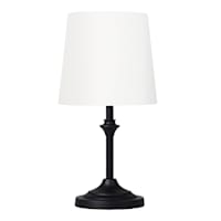 Black Metal Mini Stick Lamp with Shade, 13"