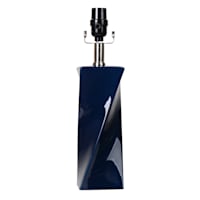 Crosby St. Blue Ceramic Twisted Small Lamp Base, 15"