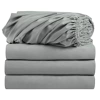 4-Pack Grey Microfiber Fitted Sheet Pack, Twin/Twin XL