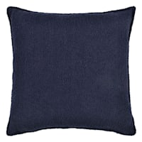 Crosby St. Navy Blue Soft Textured Boucle Throw Pillow, 24"