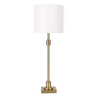 Gold Metal Buffet Large Table Lamp with Shade, 29"