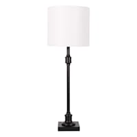 Black Metal Buffet Large Table Lamp with Shade, 29"