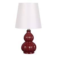 Providence Pomegranate Double Gourd Ceramic Mini Table Lamp with Shade, 13"