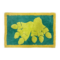 Tiny Dreamers Blue & Green Dinoskater Dino Feet Bath Rug, 17x24