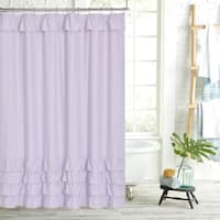 Tiny Dreamers Treats & Tiaras Purple Ruffle Shower Curtain, 72"