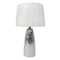 Tracey Boyd Silver Mosaic Medium Table Lamp with Shade, 22.7"