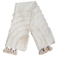 Neutral Rainbow Tufted Throw Blanket, 50x60