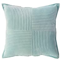 Blue Corduroy Checkered Throw Pillow, 18"