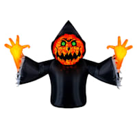 Fiery Pumpkin Reaper Halloween Inflatable, 7' Wide