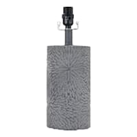 Grey Distressed Floral Small Lamp Base, 15"
