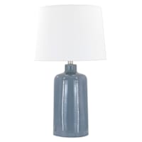 Honeybloom Blue Ceramic Medium Table Lamp with Shade, 24"