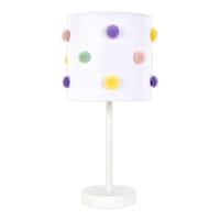Tiny Dreamers Multicolor Pom-Pom Metal Small Lamp, 16"