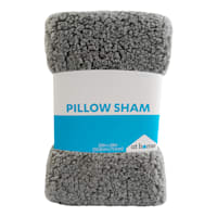 Dark Grey Sherpa Pillow Sham, 20x28