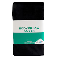 Black Plush Body Pillow Cover, 20x54