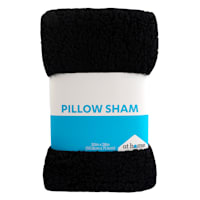 Black Sherpa Pillow Sham, 20x28