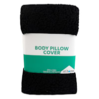 Black Sherpa Body Pillow Cover, 20x54
