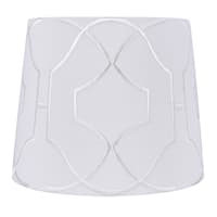 Providence White Tonal Embroidered Lamp Shade, 9x11x9
