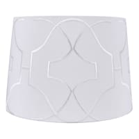 Providence White Tonal Embroidered Lamp Shade, 12x14x10