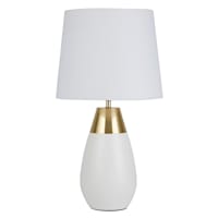 Crosby St. White & Gold Metal Touch Lamp with Shade, 19"